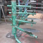 escalier fer forger colimacon sculpter eclairage led bois auvergne rhone alpes cantal