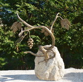 sculpture fer forger pied de vigne auvergne rhone alpes cantal