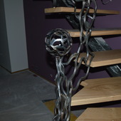 escalier fer forger sculpter eclairage led bois auvergne rhone alpes cantal