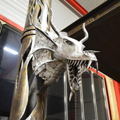 sculpture fer forger dragon auvergne rhone alpes cantal