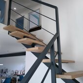 escalier metallique quart tournant moderne auvergne rhone alpes cantal