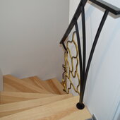 escalier 2 quart tournant fer forger sculpter eclairage led bois auvergne rhone alpes cantal