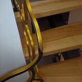 escalier 2 quart tournant fer forger sculpter eclairage led bois auvergne rhone alpes cantal