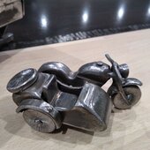 sculpture fer forger moto side car auvergne rhone alpes cantal